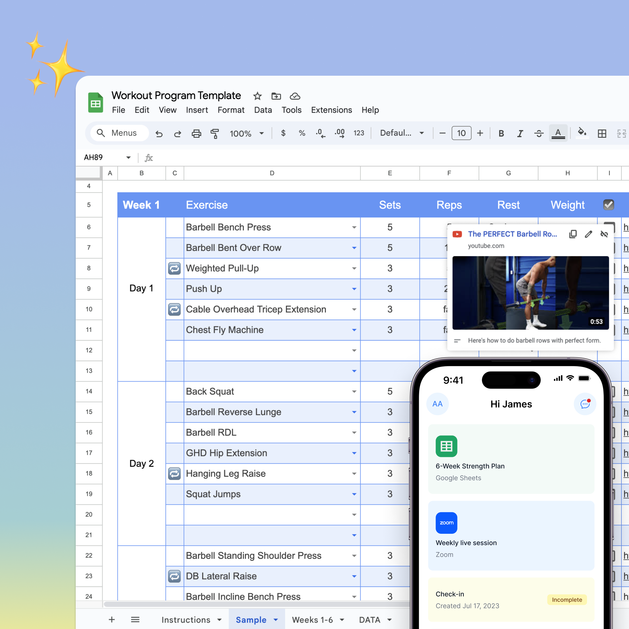 Free Google Sheet Workout Template Superset Blog